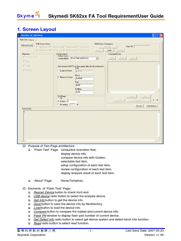 Skymedi SK62xx FA Tool User Guide | PDF | Button (Computing) | Flash Memory