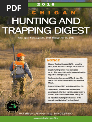 2016 Michigan Hunting and Trapping Digest - State of Michigan