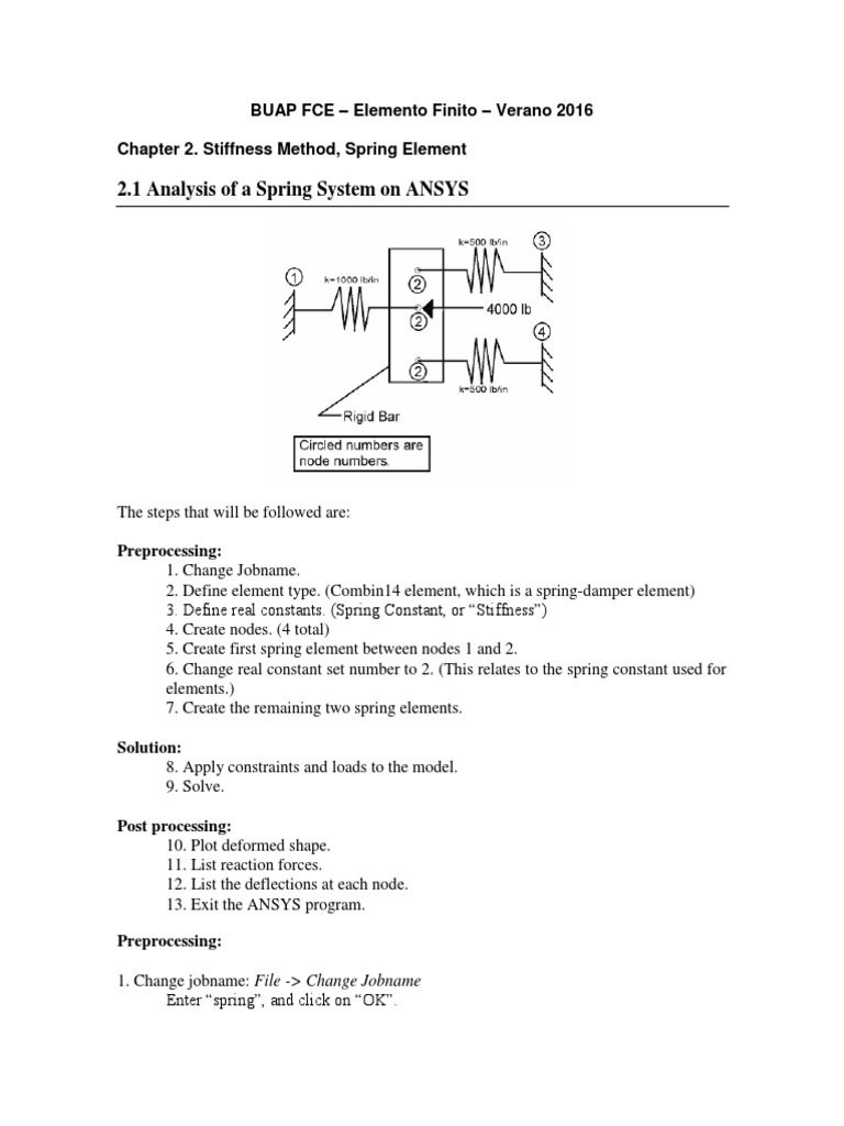 01-Analysis of A Spring System | PDF | Command Line Interface | Menu ...
