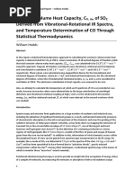 Constant Volume Heat Capacity, CV, m, of SO2 Derived from Vibrational-Rotational IR Spectra, and Temperature Determination of CO Through Statistical Thermodynamics