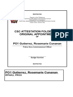CSC Attestation Folder For Original Appointment: PO1 Gutierrez, Rosemarie Cunanan