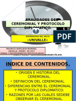 Generalidades 2017 Del Ceremonial y Protocolo Diplomatico de Univalle.