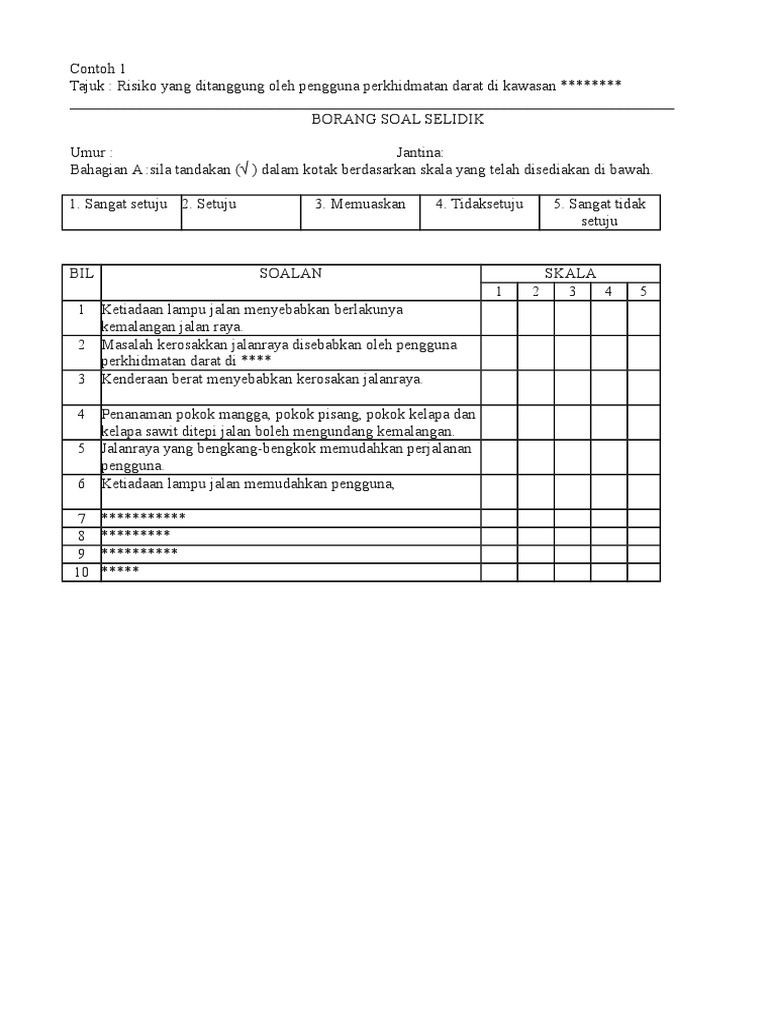 Borang Keselamatan Jalan Raya Pdf