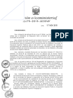 RVM N 075 2015 Norma para El Proceso de Contratacion de Personal Docente en Ies Escuelas