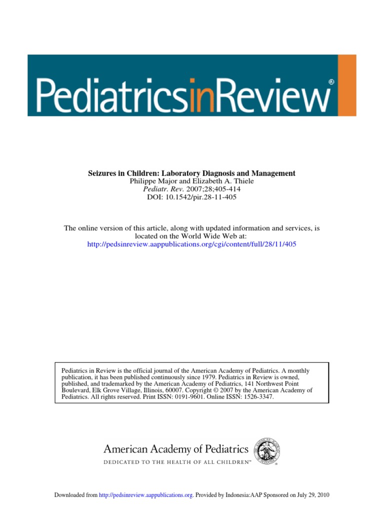 Seizures in Children Laboratory Diagnosis and Management.pdf Epilepsy