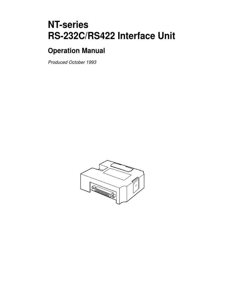 V016-E1-01+RS232C_RS422+Operation_Manual.pdf | Electrical Connector | Bit  Rate