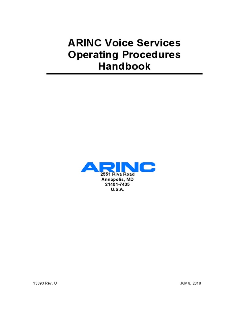 Voice Services Operating Procedures Pdf Air Traffic Control High