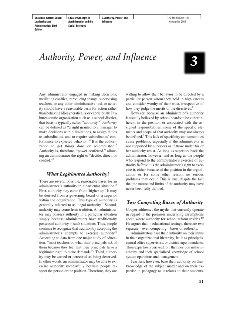 Chapter 3 Authority Power Influence | PDF | Power (Social And Political ...