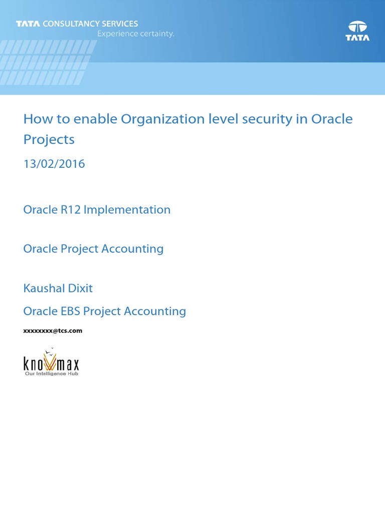 How To Enable Org Security in Oracle Projects | PDF | Computing ...