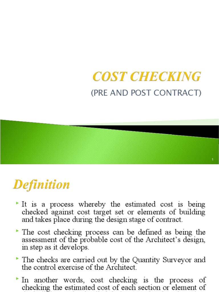 Cost Checking in Design Management | PDF | Design | Cost