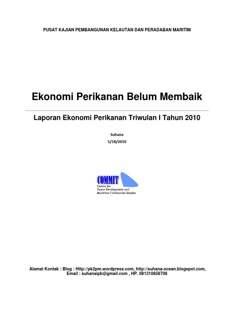 Laporan Ekonomi Perikanan Triwulan I Tahun 2010