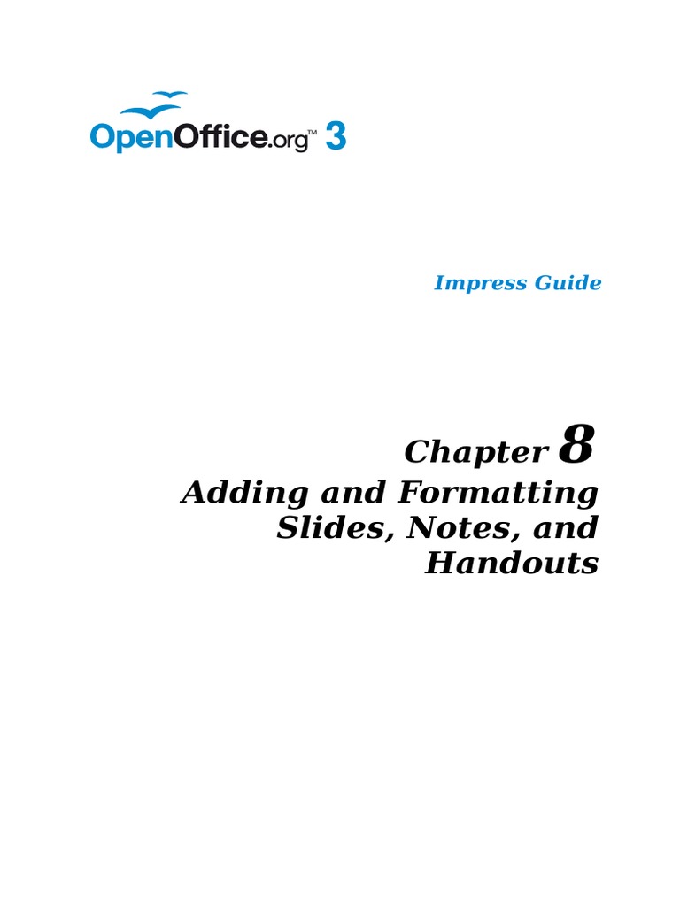 Adding and Formatting Slides, Notes, and Handouts: Impress Guide | PDF ...