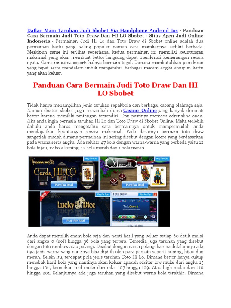 cara main toto online pemula