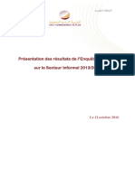 Présentation Des Résultats de L'enquête Nationale Sur La Sphère Des Activités Informelles 2013-2014