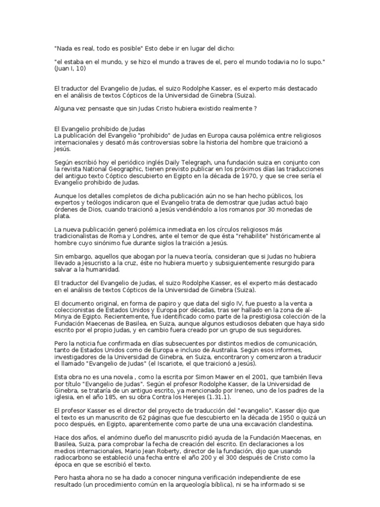 Evangelio De Judas Completo En Español Pdf