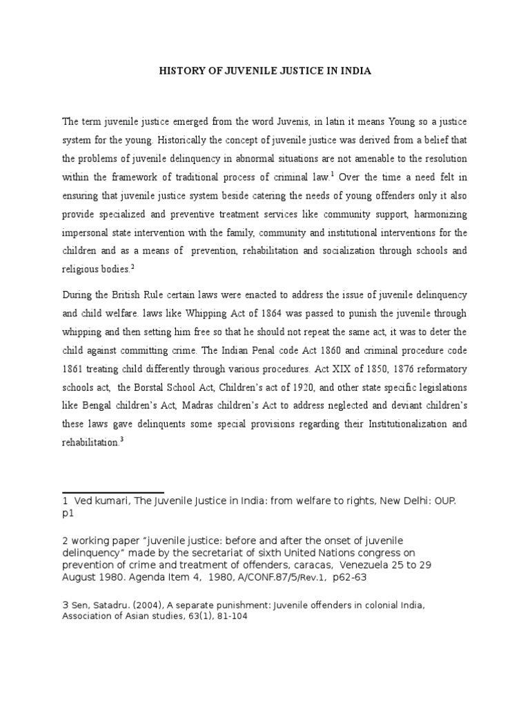 Evolution of Juvenile Justice in India | PDF | Juvenile Delinquency ...