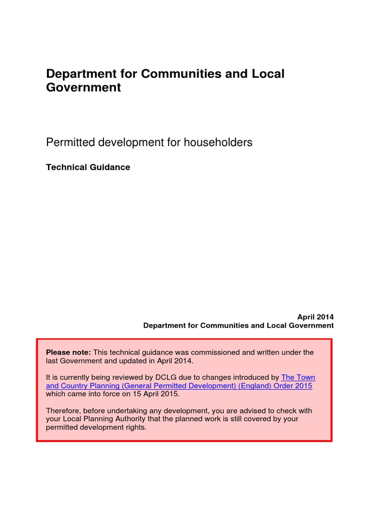Household Permitted Development Guide | PDF | Roof | Highway