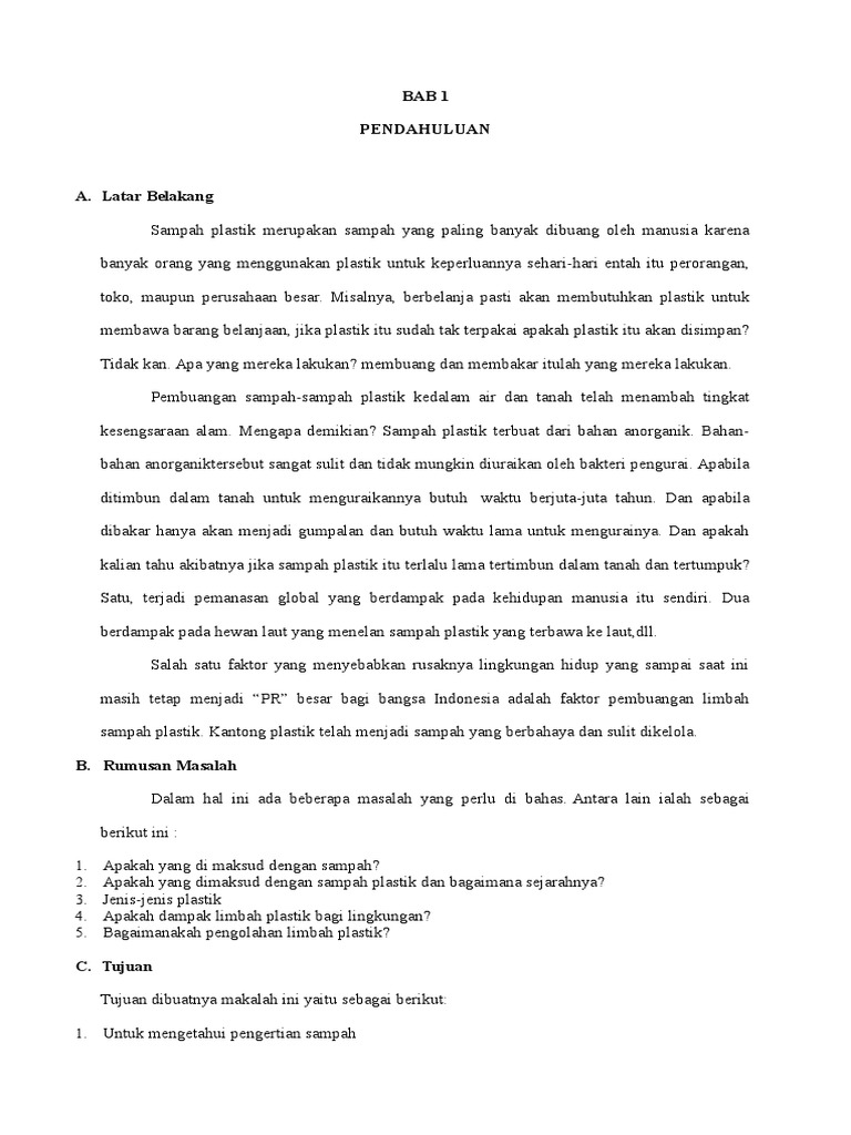 Makalah Sampah Plastik