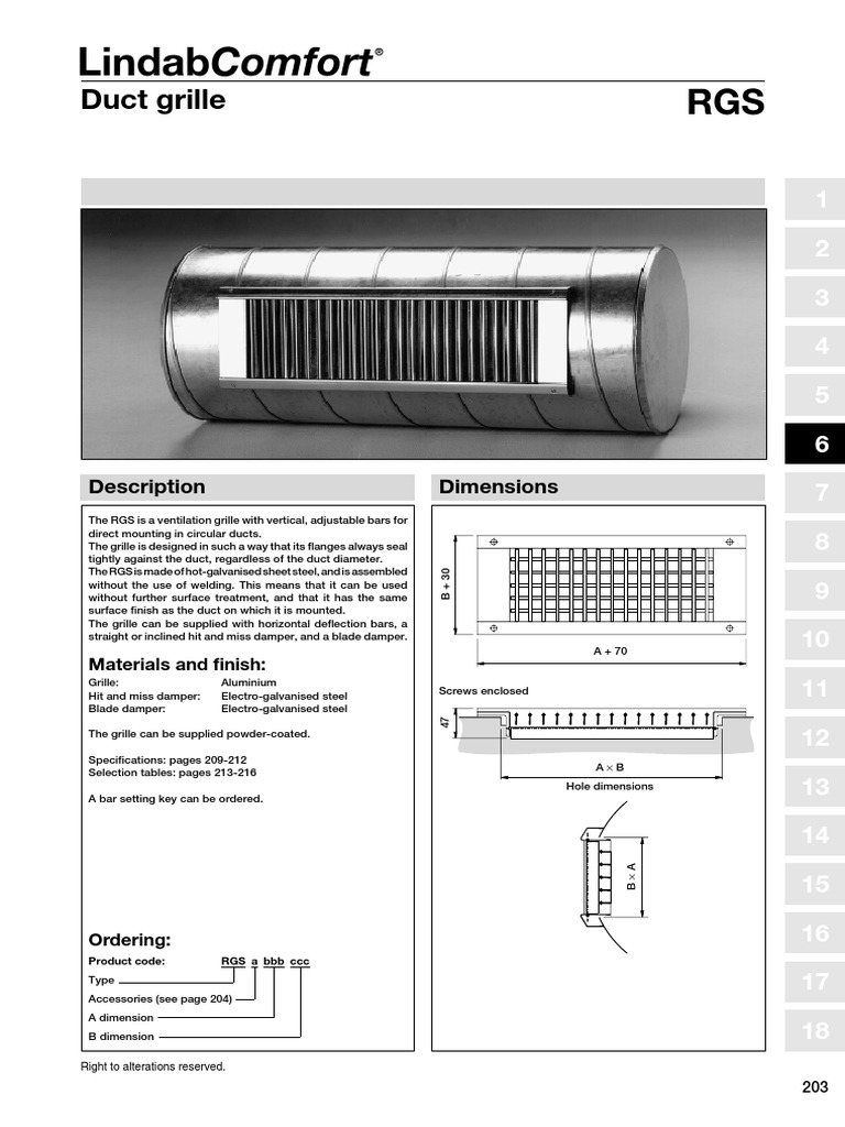 Rgs Grille | PDF | Duct (Flow) | Mechanical Engineering