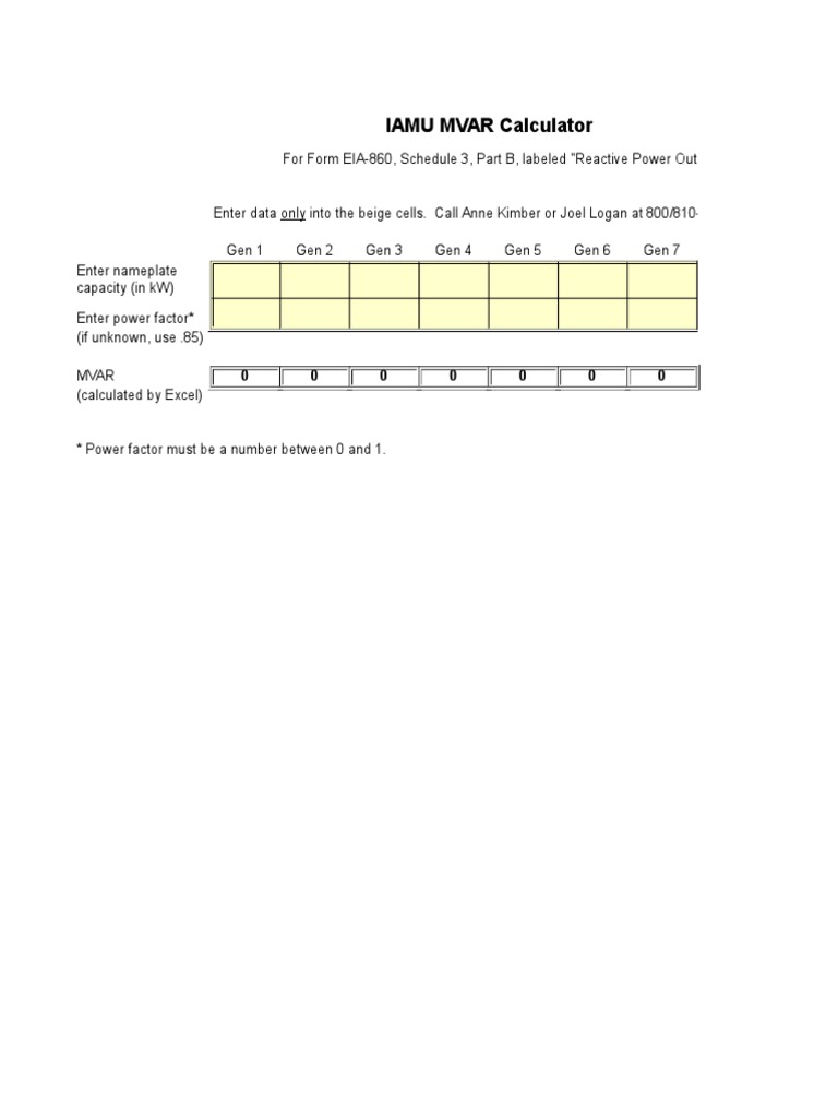 MVAR Calculator | PDF