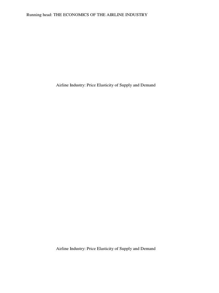 Economics of the Airline Industry | PDF | Airlines | Low Cost Carrier