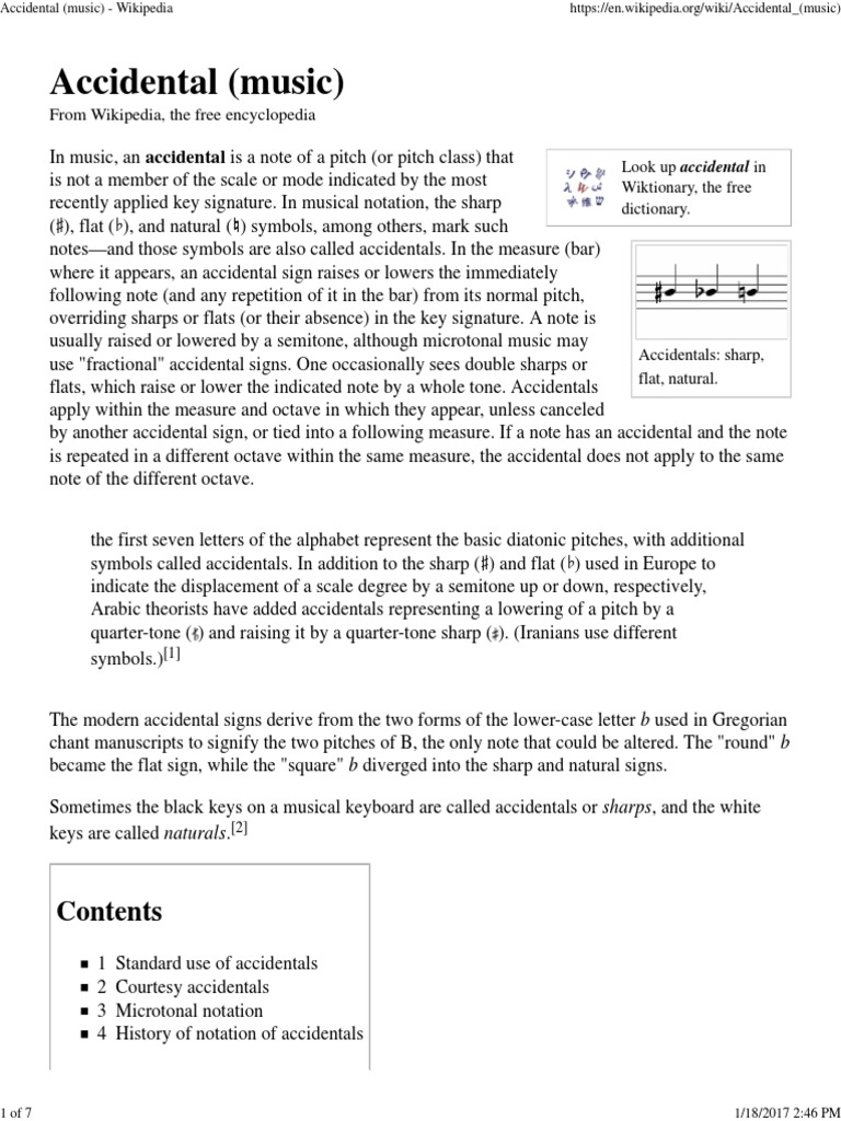 Accidental (Music) Wikipedia Notation Musical Notation
