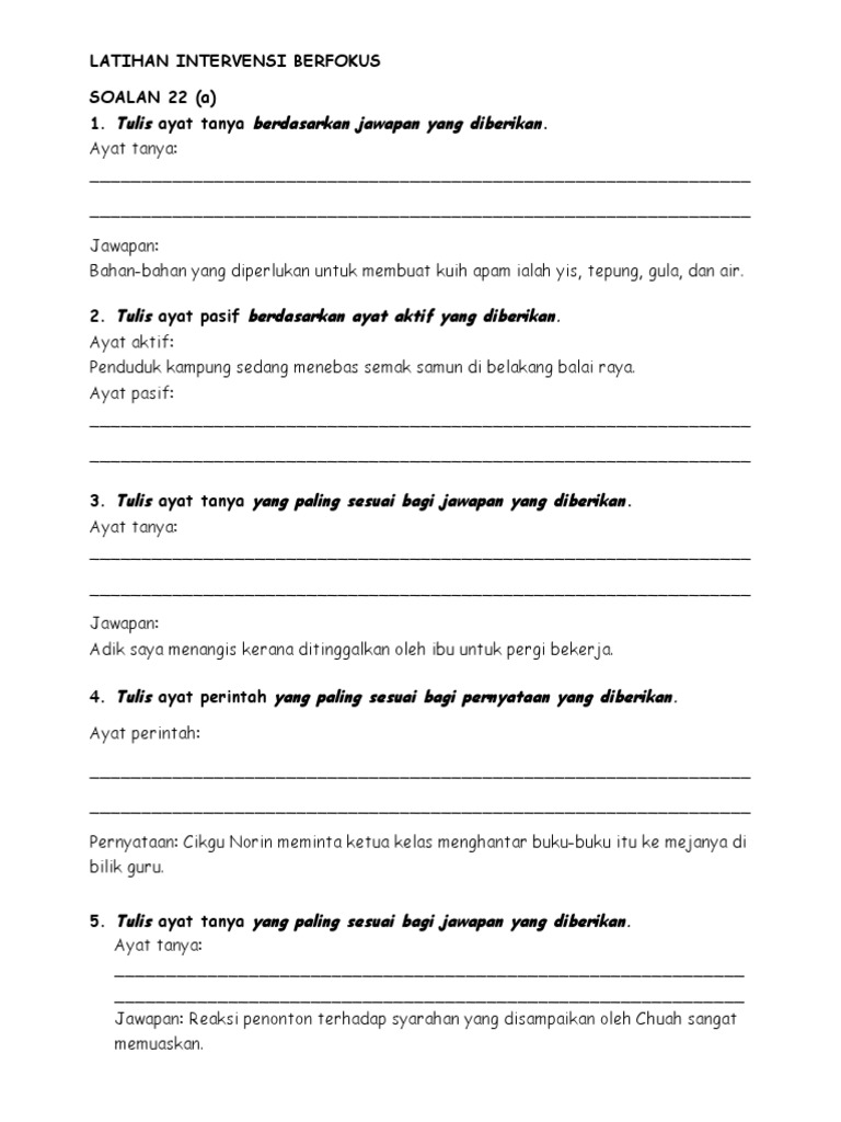 Latihan Intervensi Berfokus Pdf