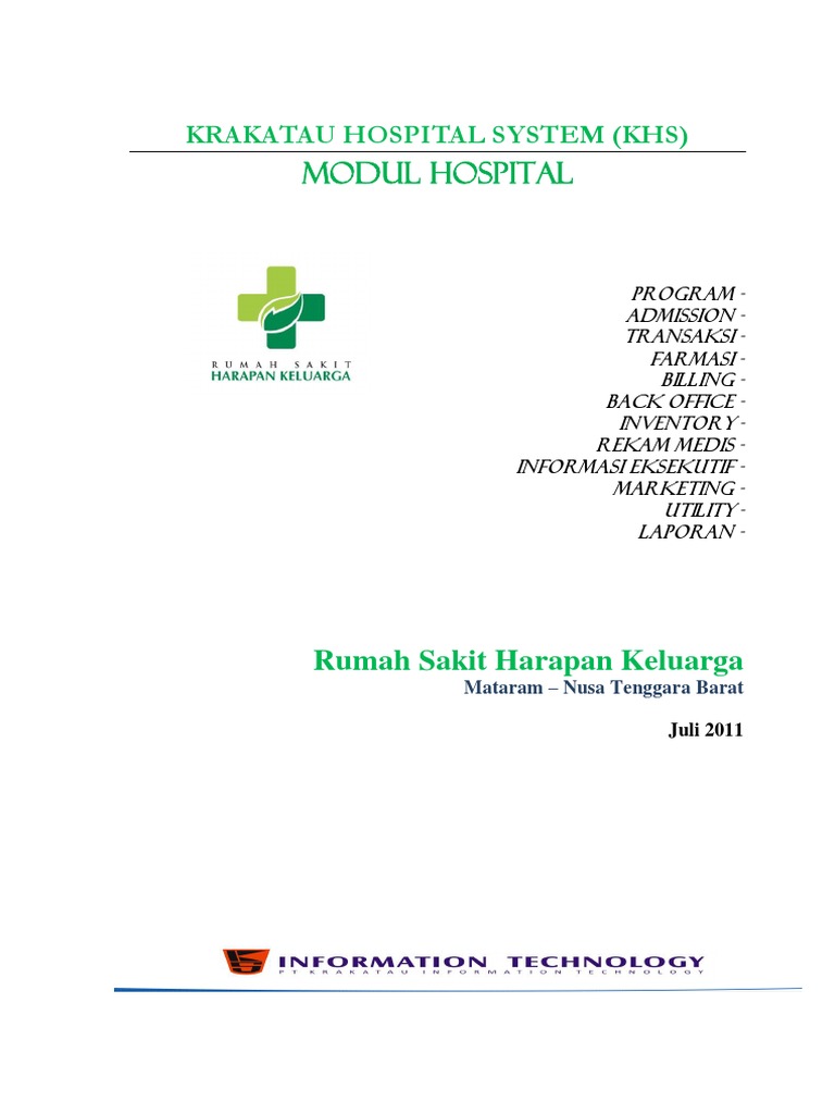 01-Cover Modul Hospital | PDF