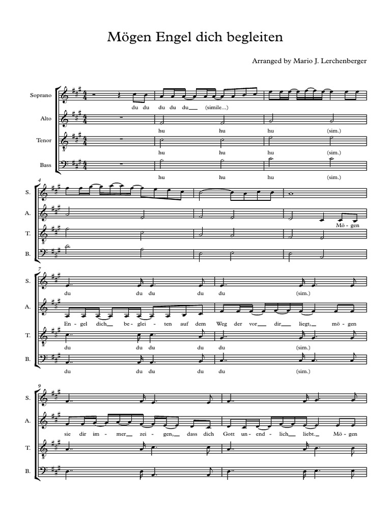 Mögen Engel Dich Begleiten (Choir) PDF