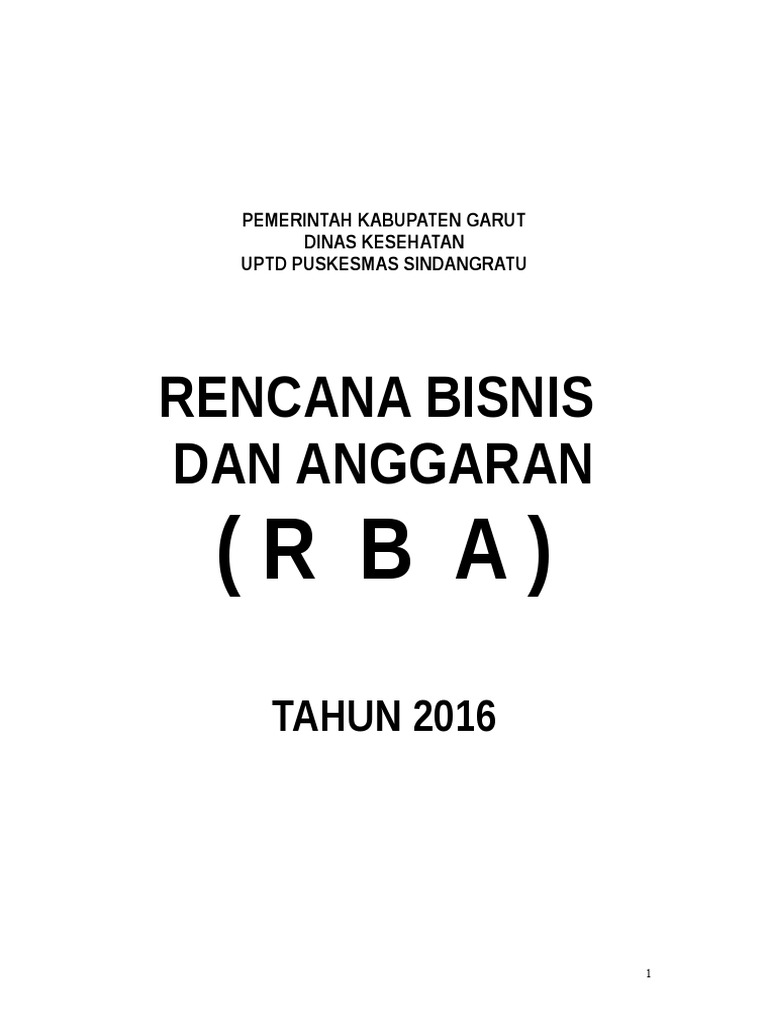 Dokumen Rba Puskesmas Sindangratu | PDF | Pengelolaan Keuangan & Uang ...