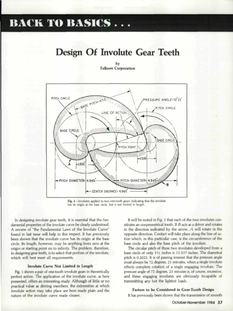 Involute Gear Tooth Design Insights | PDF | Gear | Transmission (Mechanics)
