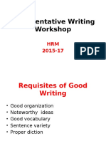 Argumentative Writing Workshop