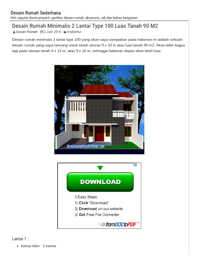 5400 Koleksi Gambar Rumah 2 Lantai Tanah 90 M2 Gratis Terbaik