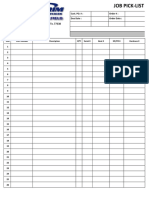 Pts-1030_ra Job Pick List Parts