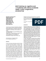 Effects of Treadmill Training On Cognitive and Motor Features of Patients With Mild To Moderate Parkinson's Disease: A Pilot, Single-Blind, Randomized Controlled Trial