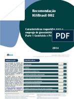 Recomendação IGSBrasil 002 12014 Características Requeridas Para o Emprego de Geossintéticos Parte 1 Geotêxteis e Produtos Correlatos