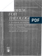 Textbook Forthe:study of Biblical Hebrew in Relation To Hebrew Thinking Jacques B. Doukhah