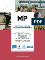 International Master in Industrial Management: Graduate School of Business