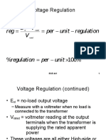 Voltage Regulation: E V Reg Per Unit Regulation V