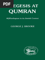 George J. Brooke Exegesis at Qumran. 4Q Florilegium in Its Jewish Context JSOT Supplement 1985 PDF
