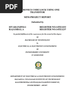 Electronics Code Lock Using One Transistor