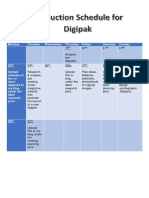 Production Schedule For Digipak