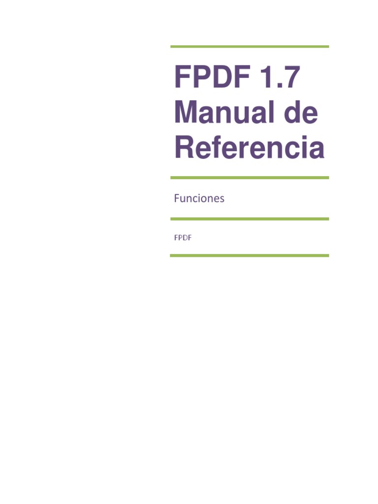 FPDF 1 - 7 Manual de Referencia PDF | PDF | Sistema de coordenadas ...