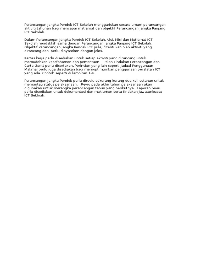 Perancangan Jangka Pendek Pdf