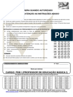 Instruções para prova de concurso público