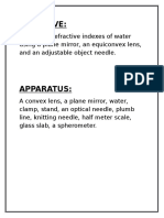 Refractive Indexes of Water and Oil