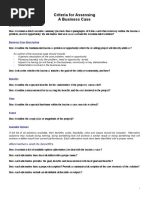 Business Case Framework