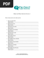 Subject and Object Questions Exercise 1