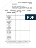 Lab Group Evaluation Sheet
