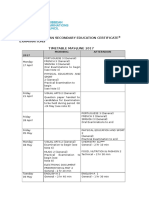 Timetable CSEC 2017may - June